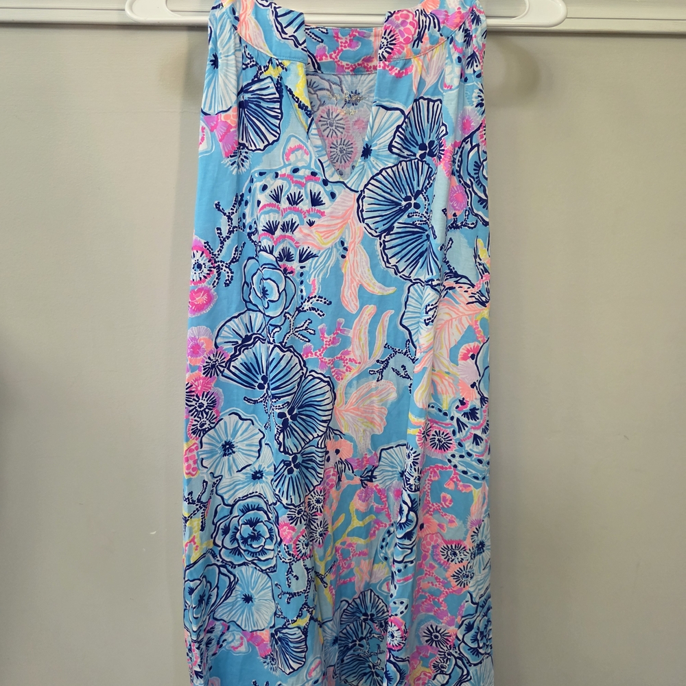 Lilly Pulitzer Vibrant Blue and Pink Floral Cover-Up